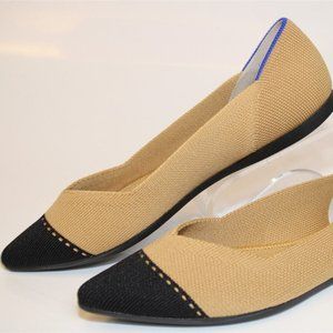 Rothy's Camel Captoe Textile Pump Size 6.5 37 The Point Womens Ballet Flat Shoes